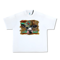 White holstein cow with cap and leopard background Urban Heavy Tee - BarkalooDesign