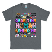 Charcoal Heather dear tiny human behind me Classic Tee - Artiststas