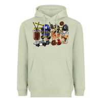 Matcha Police Coffee Cups Heavyweight Hoodie - FaDigitalArtStudio
