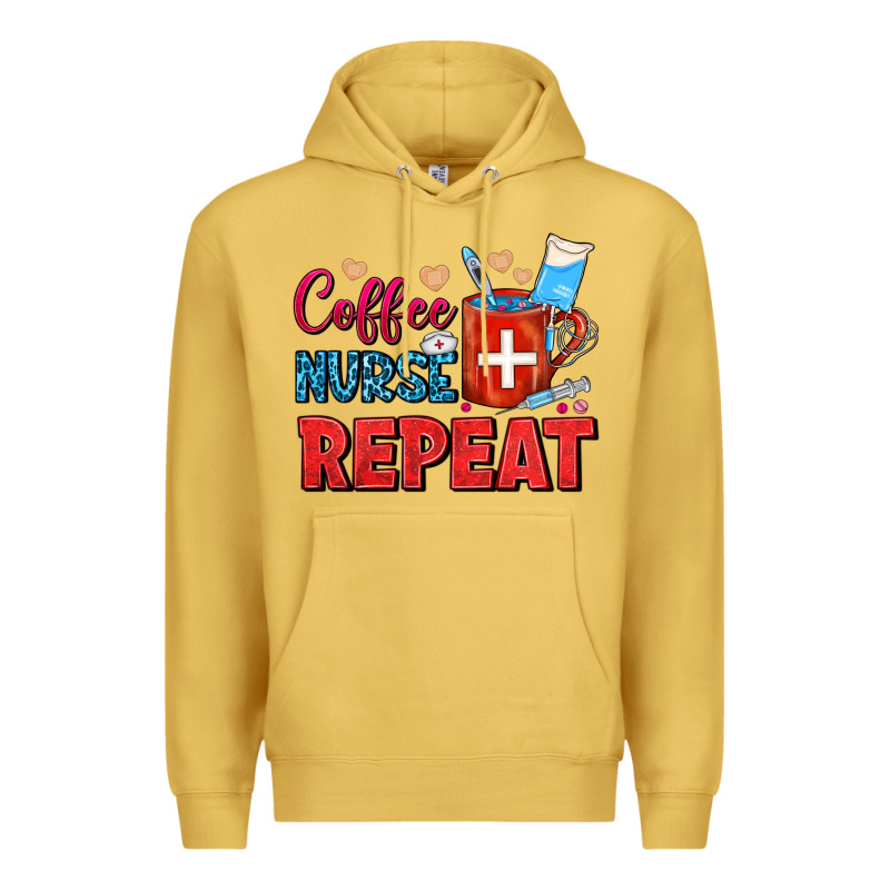 Coffee Nurse Repeat Premium Hoodie by FaDigitalArtStudio | Teevron