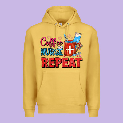Coffee Nurse Repeat Premium Hoodie Designed By Fadigitalartstudio