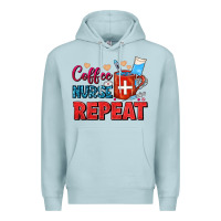 Blue Mist Coffee Nurse Repeat Premium Hoodie - FaDigitalArtStudio