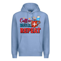 Colony Blue Coffee Nurse Repeat Premium Hoodie - FaDigitalArtStudio
