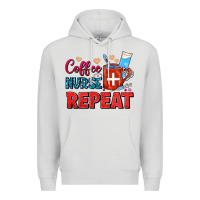 Dove Grey Coffee Nurse Repeat Premium Hoodie - FaDigitalArtStudio