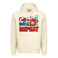Sandshell Coffee Nurse Repeat Premium Hoodie - FaDigitalArtStudio