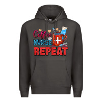 Smoke Coffee Nurse Repeat Premium Hoodie - FaDigitalArtStudio