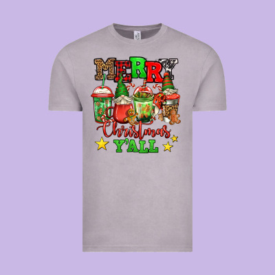 Merry Christmas Y'all Gnome Coffee Vintage Tee Designed By Jasminsmagicworld