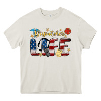 Cream dispatcher life Heavy Core Tee - MaliasSmallBusiness