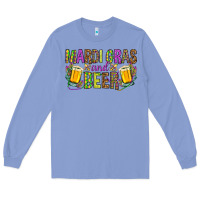 Colony Blue Mardi Gras and beer Long Sleeve Tee - NancyCooperArtShop