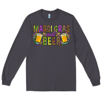 Smoke Mardi Gras and beer Long Sleeve Tee - NancyCooperArtShop