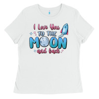 White i love you to the moon and back Ladies Tee - MaliasSmallBusiness