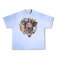 Grape Ice baby pig floral wreath Urban Heavy Tee - BarkalooDesign