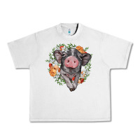 Lunar Rock baby pig floral wreath Urban Heavy Tee - BarkalooDesign