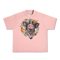 Salmon baby pig floral wreath Urban Heavy Tee - BarkalooDesign