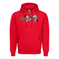 Xoxo Valentine Skulls Valentine's Day Zipper Hoodie | Teevron
