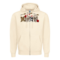 Sandshell Xoxo Valentine skulls Valentine's Day Zipper Hoodie - FaDigitalArtStudio