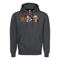 Smoke Xoxo Valentine skulls Valentine's Day Zipper Hoodie - FaDigitalArtStudio