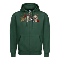Sports Green Xoxo Valentine skulls Valentine's Day Zipper Hoodie - FaDigitalArtStudio