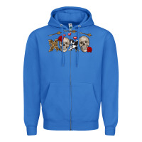 True Royal Xoxo Valentine skulls Valentine's Day Zipper Hoodie - FaDigitalArtStudio