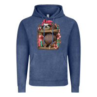 Vintage Denim cute floral baby sloth Vintage Hoodie - Jasminsmagicworld