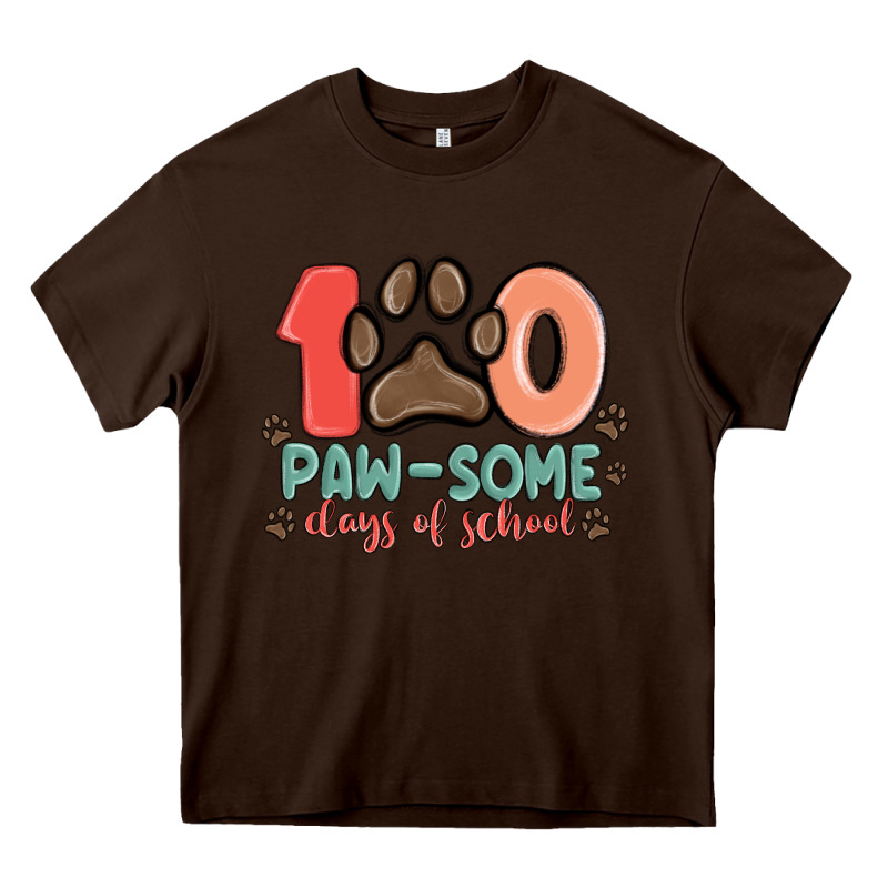 100 Pawsome Days Of School Heavy Core Tee by MaliasSmallBusiness | Teevron