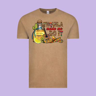 Tequila Made Me Do It Vintage Tee Designed By Ranaportraitstore