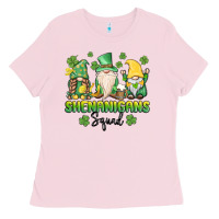 Bubblegum Pink shenanigans squad gnomes st. patricks day Ladies Tee - MaliasSmallBusiness