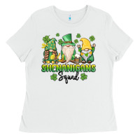 White shenanigans squad gnomes st. patricks day Ladies Tee - MaliasSmallBusiness