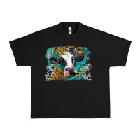 Black holstein cow leopard and western background Urban Heavy Tee - BarkalooDesign