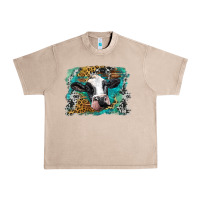 French Oak holstein cow leopard and western background Urban Heavy Tee - BarkalooDesign