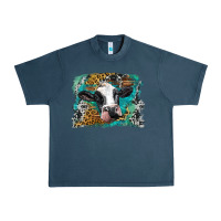 Holstein Cow Leopard And Western Background Urban Heavy Tee | Teevron