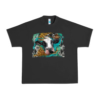 Pigment Black holstein cow leopard and western background Urban Heavy Tee - BarkalooDesign