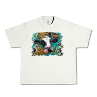 Pistachio holstein cow leopard and western background Urban Heavy Tee - BarkalooDesign