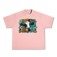 Salmon holstein cow leopard and western background Urban Heavy Tee - BarkalooDesign