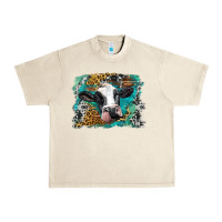 Sandshell holstein cow leopard and western background Urban Heavy Tee - BarkalooDesign