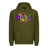 Army Green mardi gras love Premium Hoodie - FaDigitalArtStudio