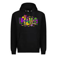 Black mardi gras love Premium Hoodie - FaDigitalArtStudio