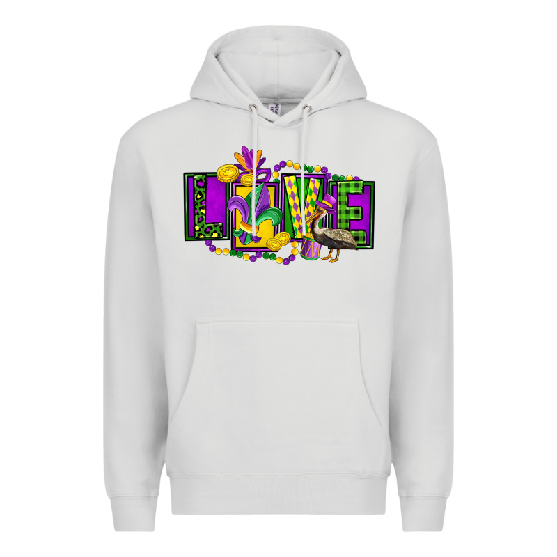 Mardi Gras Love Premium Hoodie by FaDigitalArtStudio | Teevron