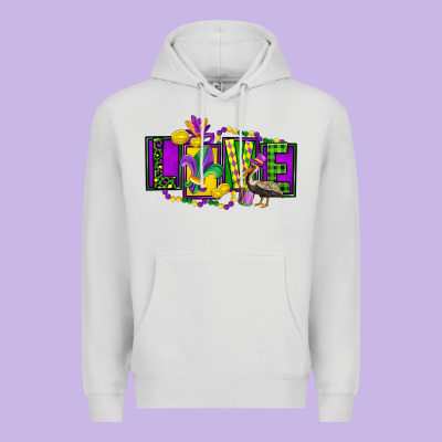 Mardi Gras Love Premium Hoodie Designed By Fadigitalartstudio