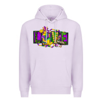 Lilac mardi gras love Premium Hoodie - FaDigitalArtStudio