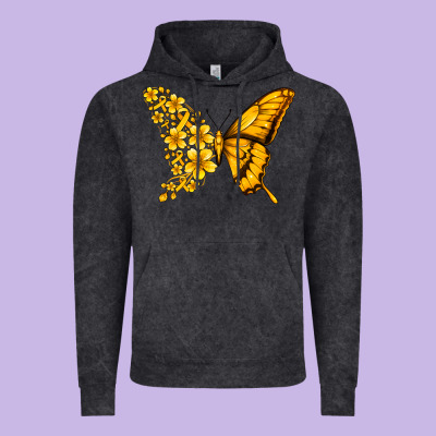 Childhood Cancer Butterfly Vintage Hoodie Designed By Jasminsmagicworld