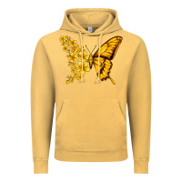 Vintage Mustard childhood cancer butterfly Vintage Hoodie - Jasminsmagicworld