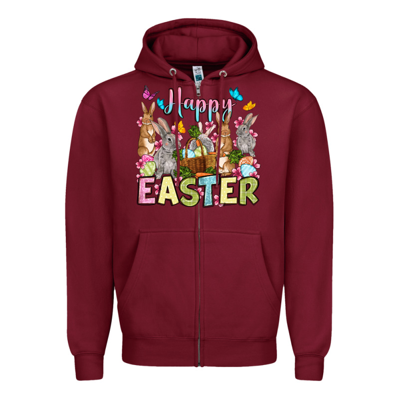 Happy Easter Bunnys Zipper Hoodie by OliviaCreatesArt | Teevron