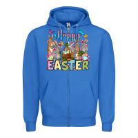 True Royal Happy Easter bunnys Zipper Hoodie - OliviaCreatesArt