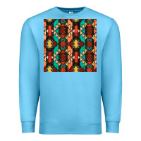 Ocean Blue native american aztec seamless pattern Premium Sweatshirt - BundleAndBundleShop