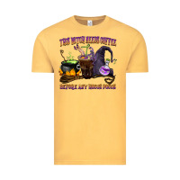Vintage Mustard this witch needs coffee before any hocus pocus Vintage Tee - BarkalooDesign