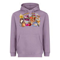 Lavender Lunch Lady Coffee Cups Heavyweight Hoodie - FaDigitalArtStudio