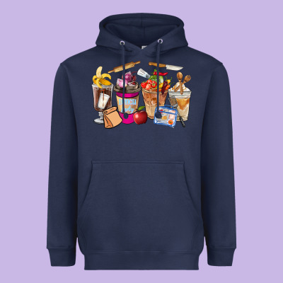 Lunch Lady Coffee Cups Heavyweight Hoodie Designed By Fadigitalartstudio