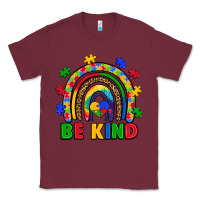 Burgundy autism awareness rainbow Classic Tee - Artiststas