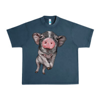 Midnight Navy baby pig Urban Heavy Tee - BarkalooDesign